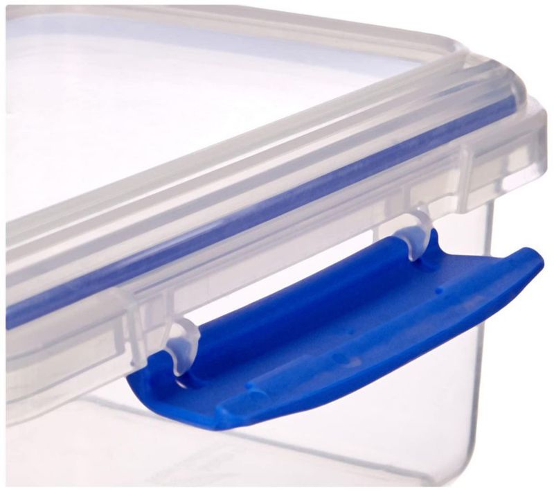 Recipiente de Almacenamiento de Alimentos Sistema 1 L Transparente/Azul Rectangular