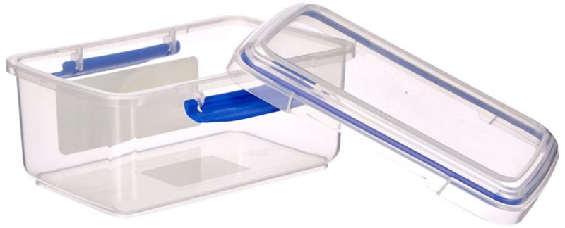 Recipiente de Almacenamiento de Alimentos Sistema 1 L Transparente/Azul Rectangular