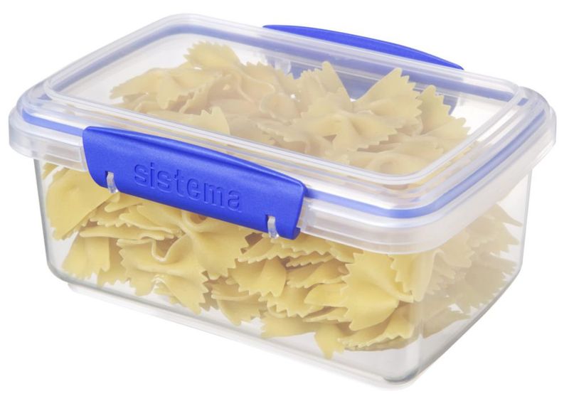 Recipiente de Almacenamiento de Alimentos Sistema 1 L Transparente/Azul Rectangular