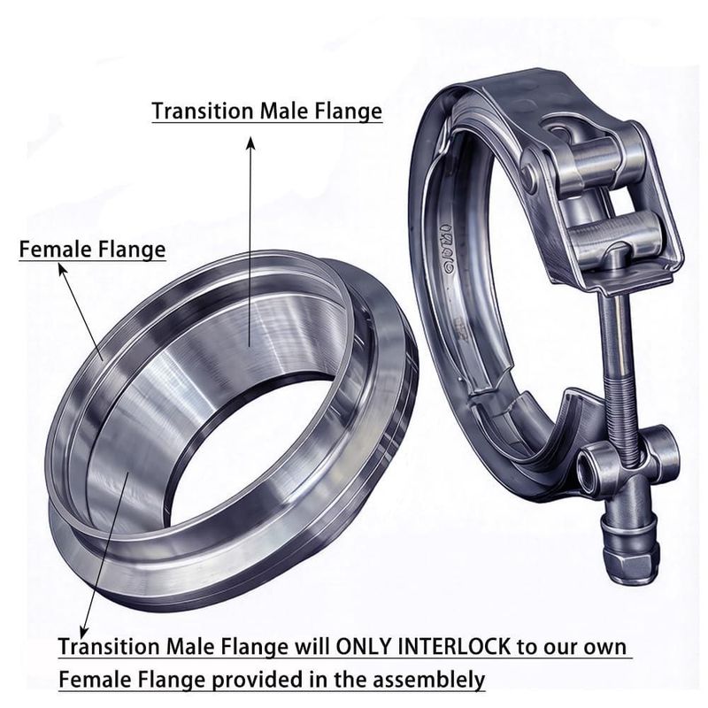 Reductor de Escape DeepFlow Adaptador V‑Band de 76 a 64 cm