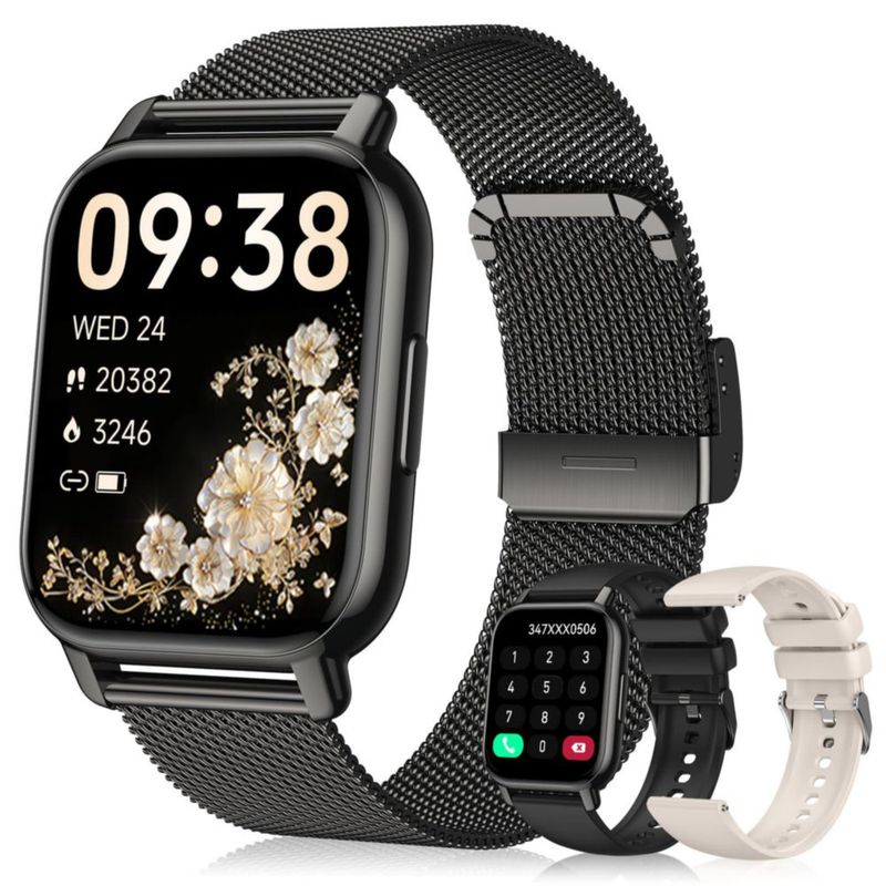 Reloj Inteligente Kriutefy 1.85" Bluetooth Llamadas IPX8 Negro