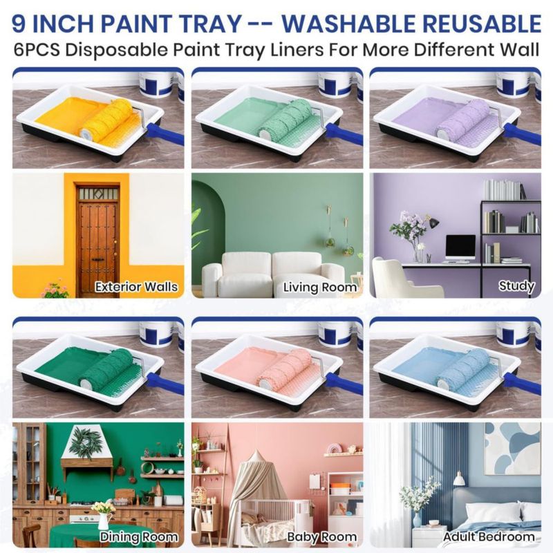 Kit de Rodillos y Accesorios de Pintura Allhercom 54 Piezas para Bricolaje