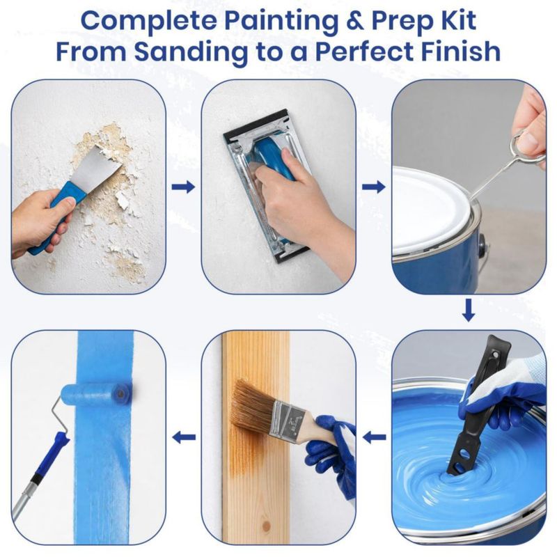 Kit de Rodillos y Accesorios de Pintura Allhercom 54 Piezas para Bricolaje