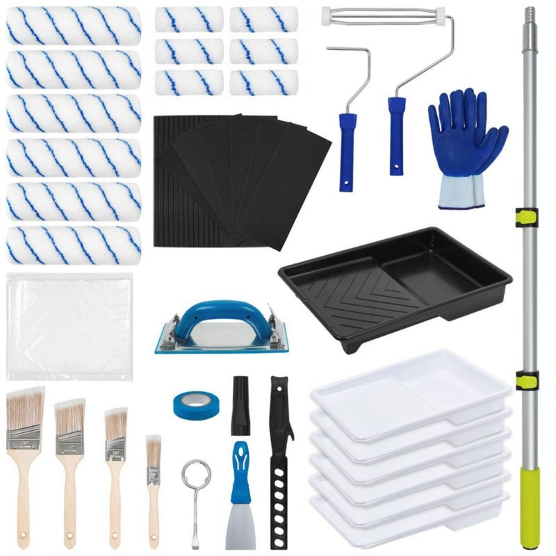 Kit de Rodillos y Accesorios de Pintura Allhercom 54 Piezas para Bricolaje