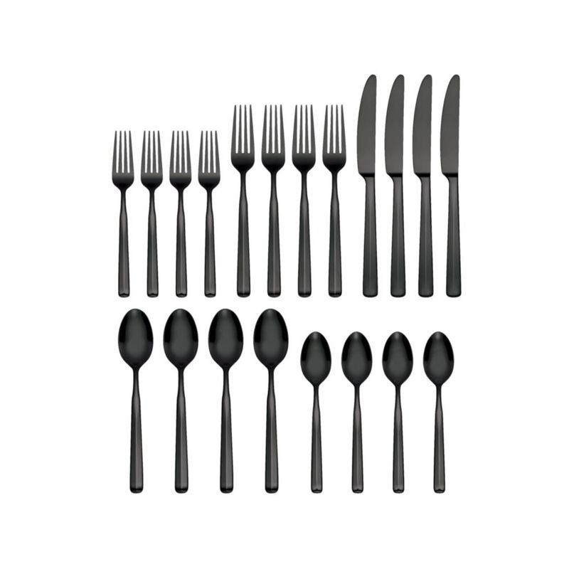 Juego de cubiertos Oneida Ryder 20 piezas negro satinado