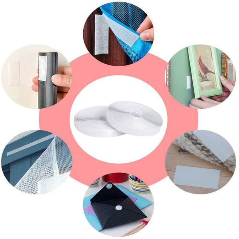 Cinta de gancho y bucle Hompie 82 m x 25 cm blanco (2 unidades)