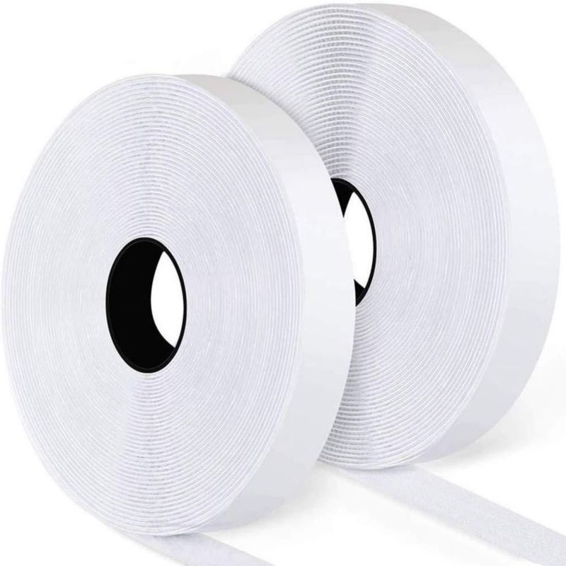 Cinta de gancho y bucle Hompie 82 m x 25 cm blanco (2 unidades)
