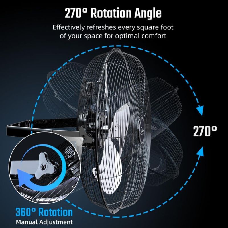 Ventilador Eléctrico Simple Deluxe 51 cm Negro 3 Velocidades