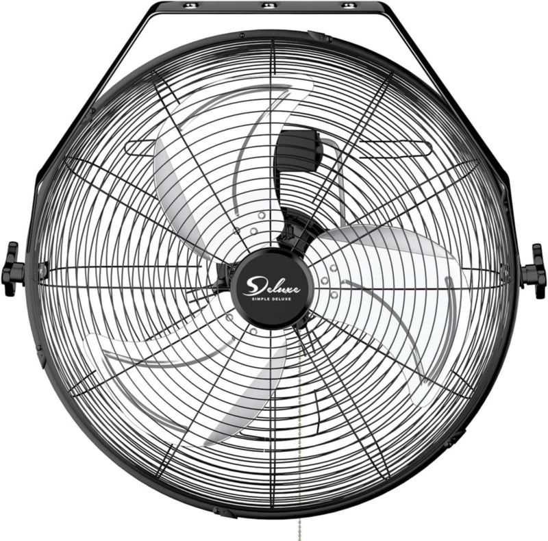 Ventilador Eléctrico Simple Deluxe 51 cm Negro 3 Velocidades