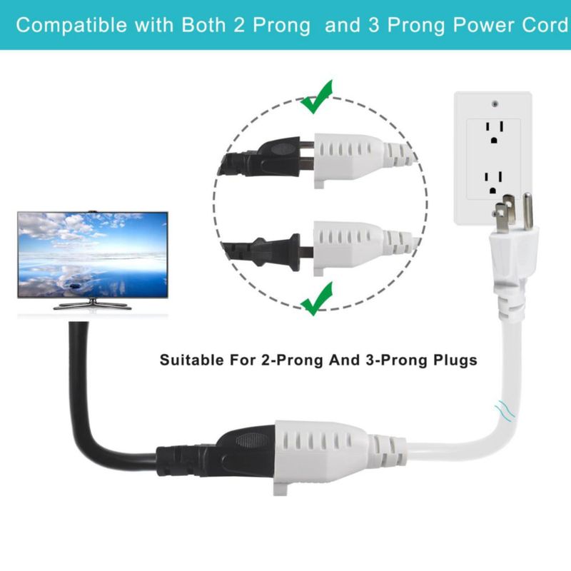 Cable de alimentación SPARKING 30 cm 16AWG 3 clavijas blanco