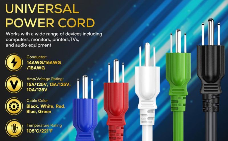 Cable de alimentación Cable Leader 46 m 14 AWG NEMA 5‑15P a C13