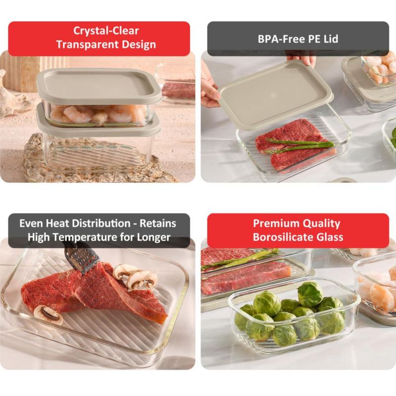 Almacenamiento de alimentos EATEX Pack de 12 envases de vidrio tipo Cream