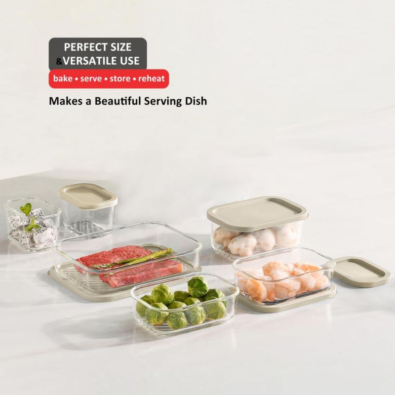 Almacenamiento de alimentos EATEX Pack de 12 envases de vidrio tipo Cream