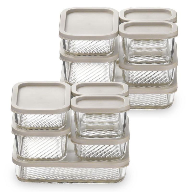 Almacenamiento de alimentos EATEX Pack de 12 envases de vidrio tipo Cream