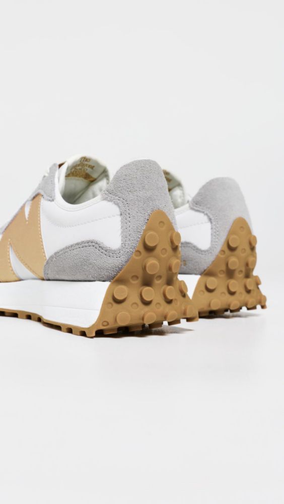 Zapatilla New Balance 327 para mujer Gris/Metálico Dorado 5.5