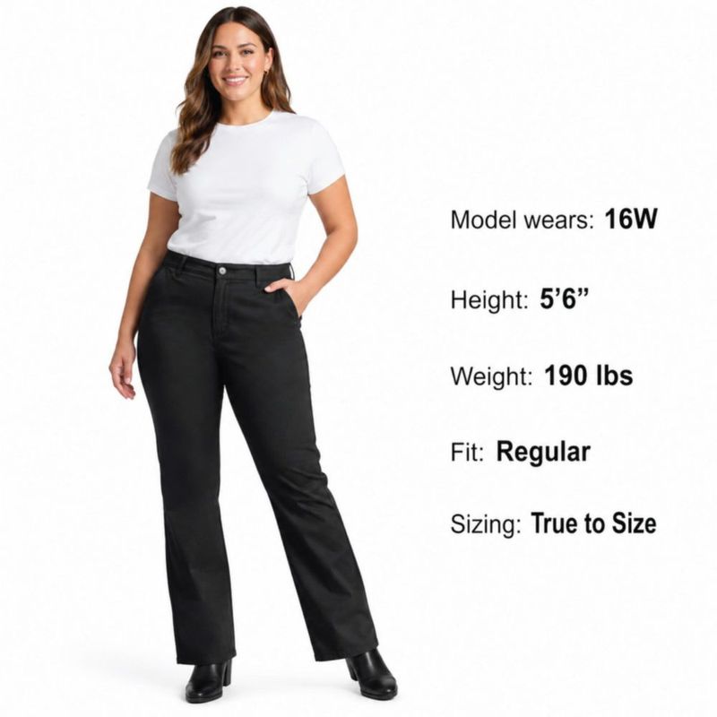 Pantalones Dickies Mujer Talla Plus Corte Bootcut Negro Lavado