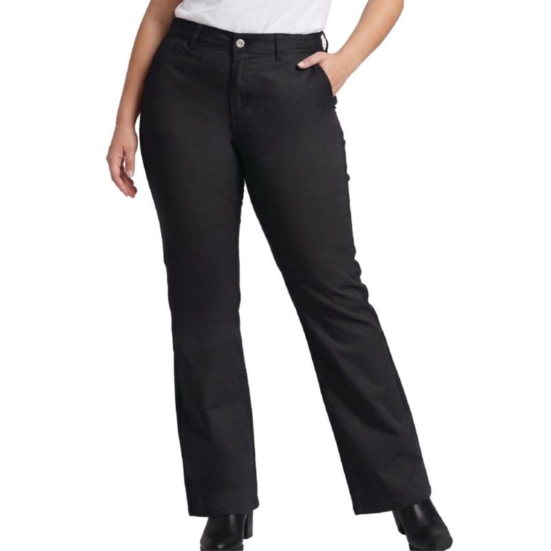 Pantalones Dickies Mujer Talla Plus Corte Bootcut Negro Lavado