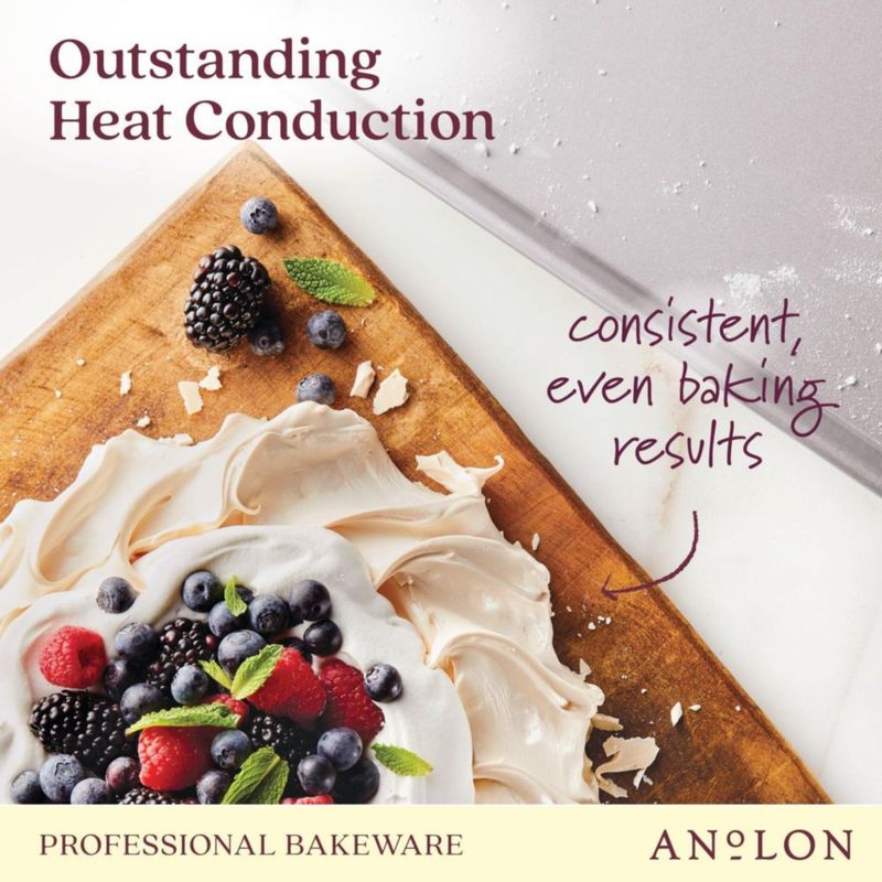 Molde para hornear Anolon 23 cm redondo plateado Pro‑Bake de acero aluminizado