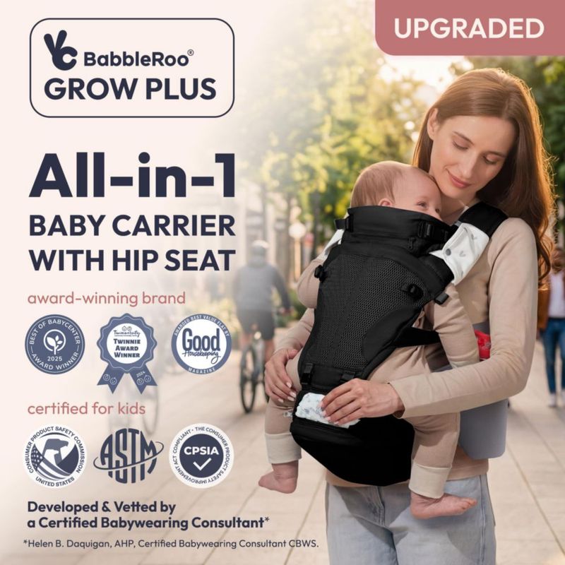 Portabebés BabbleRoo 7‑23 kg Asiento de Cadera Algodón Orgánico