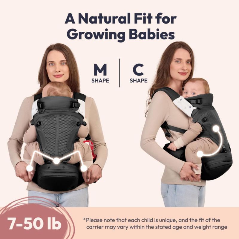 Portabebés BabbleRoo 7‑23 kg Asiento de Cadera Algodón Orgánico