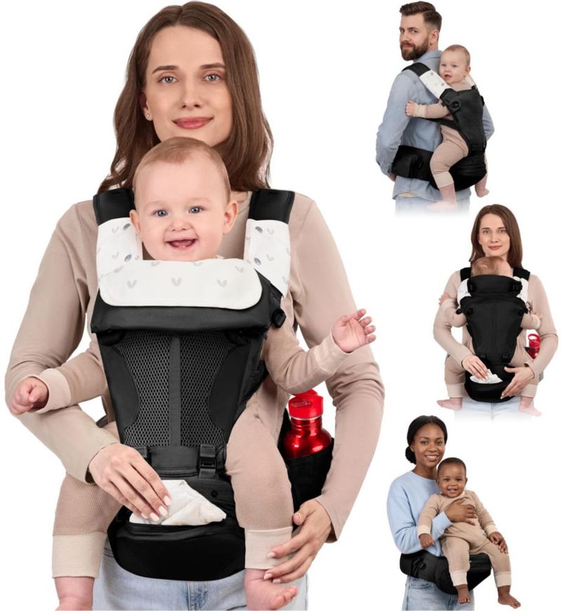 Portabebés BabbleRoo 7‑23 kg Asiento de Cadera Algodón Orgánico