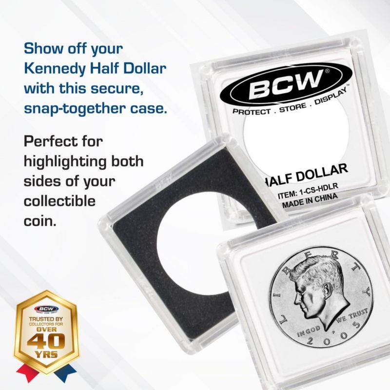 Porta monedas BCW 2x2 25 unidades Half Dollar archivado