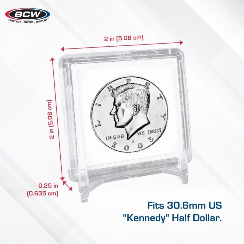 Porta monedas BCW 2x2 25 unidades Half Dollar archivado