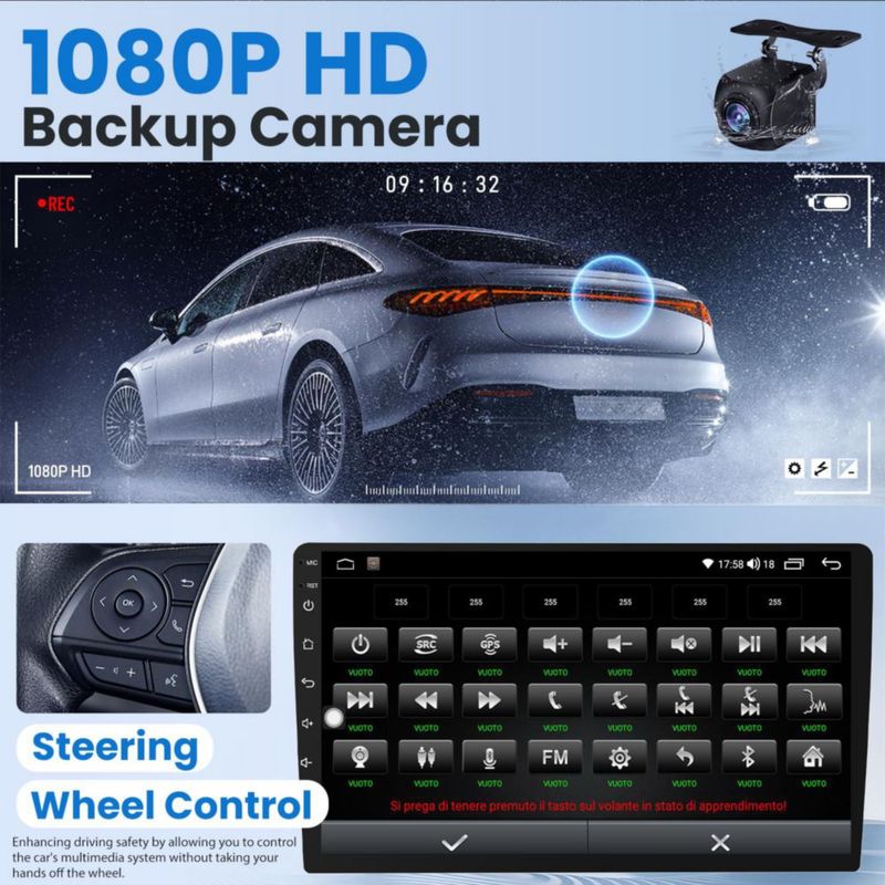 Radio de coche Jufodrca 10" Android 13 CarPlay/Auto