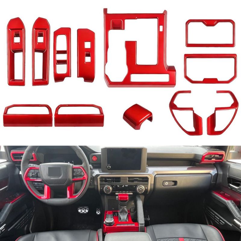 Portavasos KUJOOY Toyota Tacoma 2024-2026 Rojo ABS