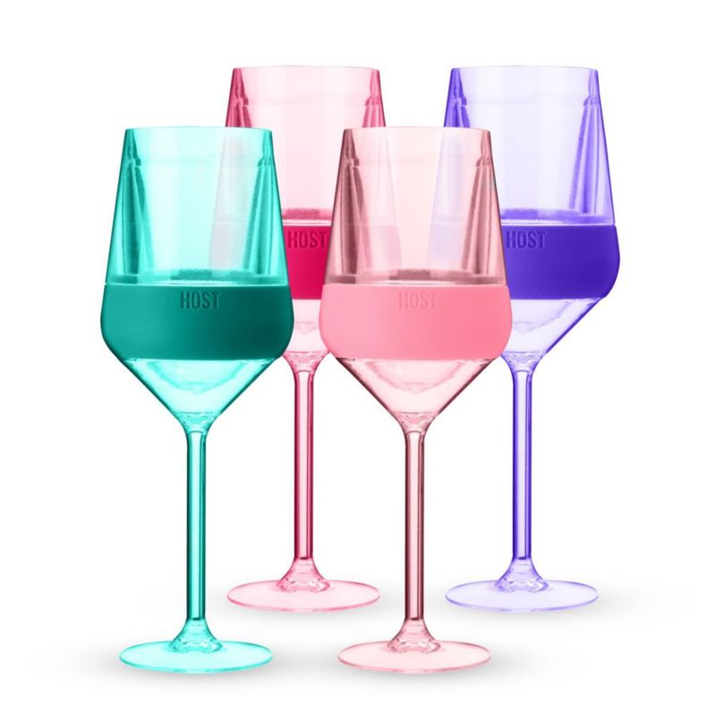 Vasos de vino HOST 195 ml de plástico tintado - Pack de 4