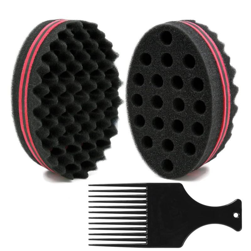 Cepillo para Cabello BEWAVE - 2 Piezas: Esponja para Rizos y Torceduras Afro y Dreadlocks