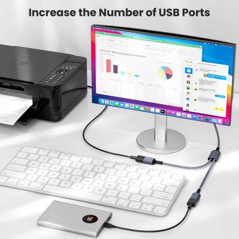 Divisor USB Basesailor 1 entrada 2 salidas 100 cm