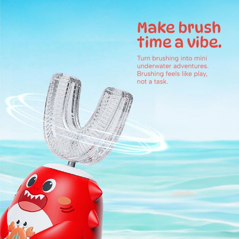 Cepillo de dientes eléctrico Well Before U-Shape 2-7 años IPX7 Rojo