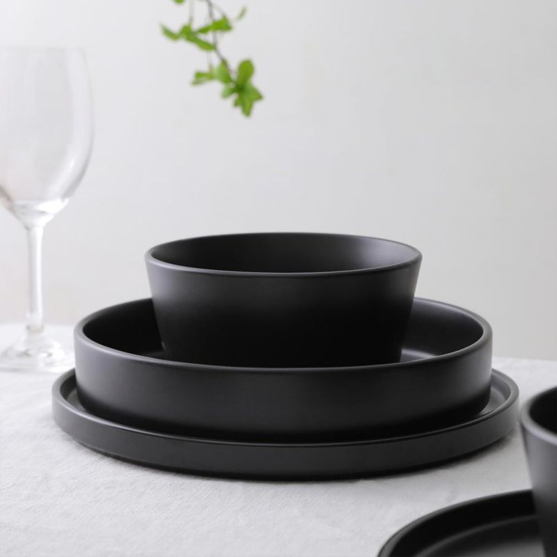 Juego de Vajilla Stone Lain 12 Piezas Negro Mate