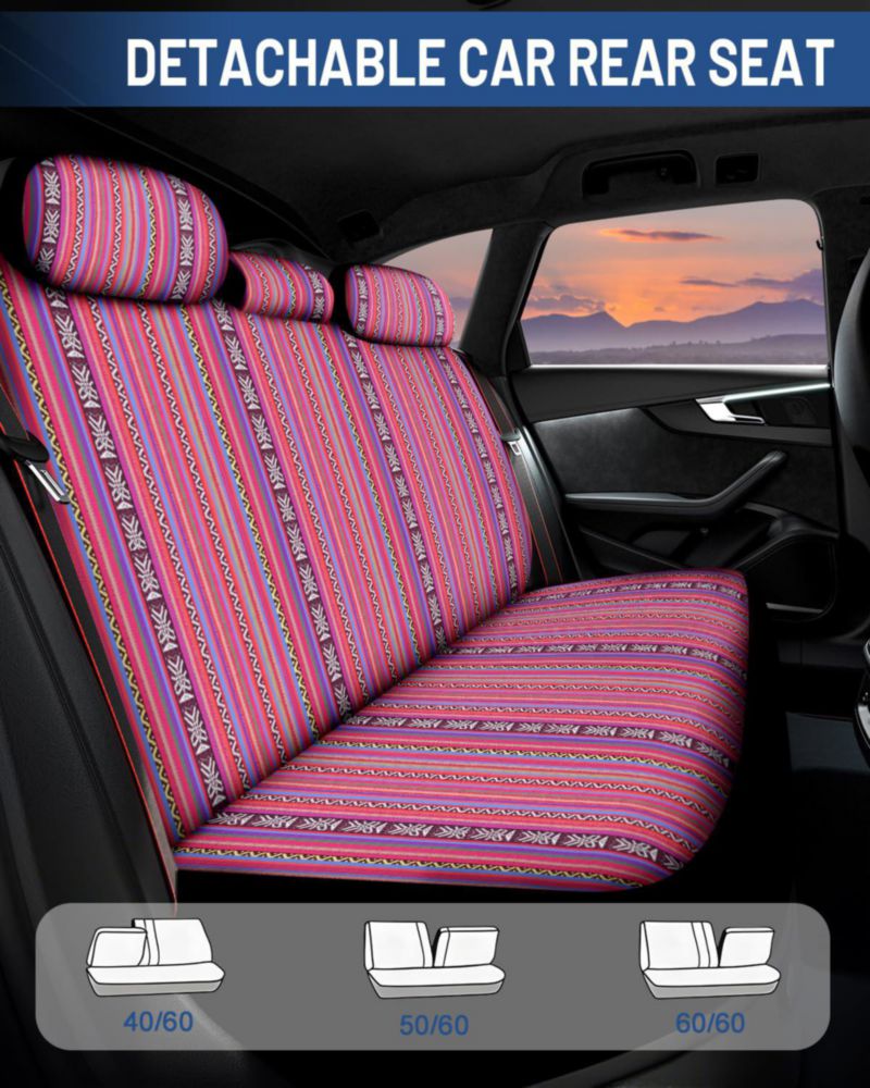 Cobertor de Asiento Sino Salected 12 Piezas Estilo Baja Rosa