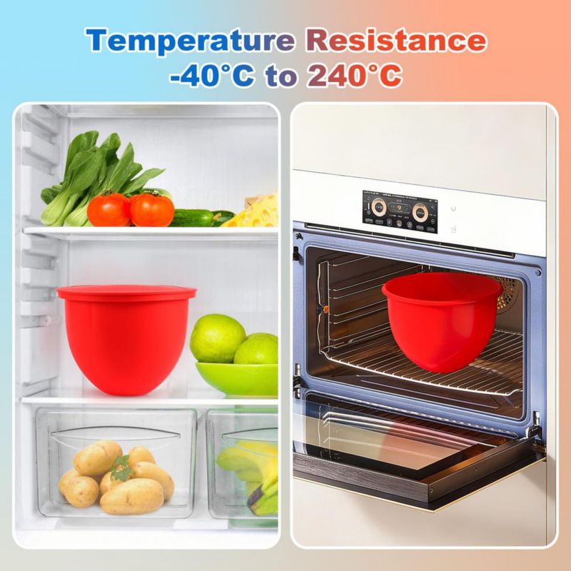Juego de 3 forros de cuenco de silicona PCTTOIL para KitchenAid de 5 qt