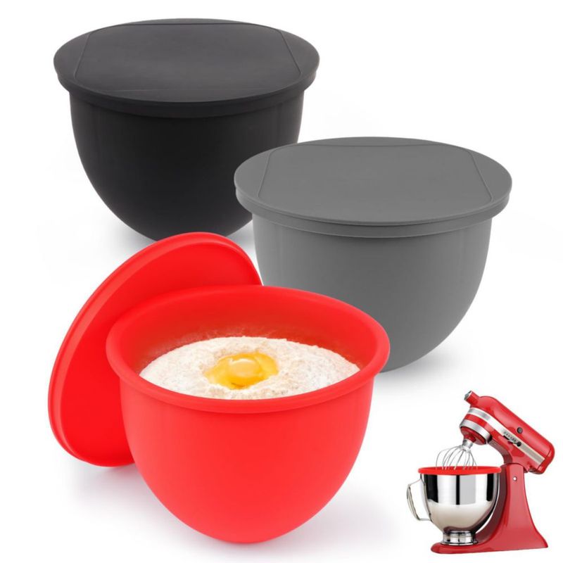 Juego de 3 forros de cuenco de silicona PCTTOIL para KitchenAid de 5 qt