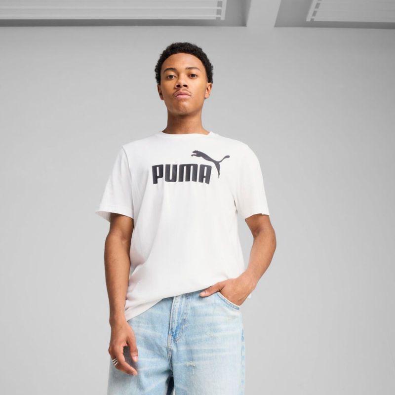 Camiseta PUMA Essentials Logo Blanca Talla Mediana