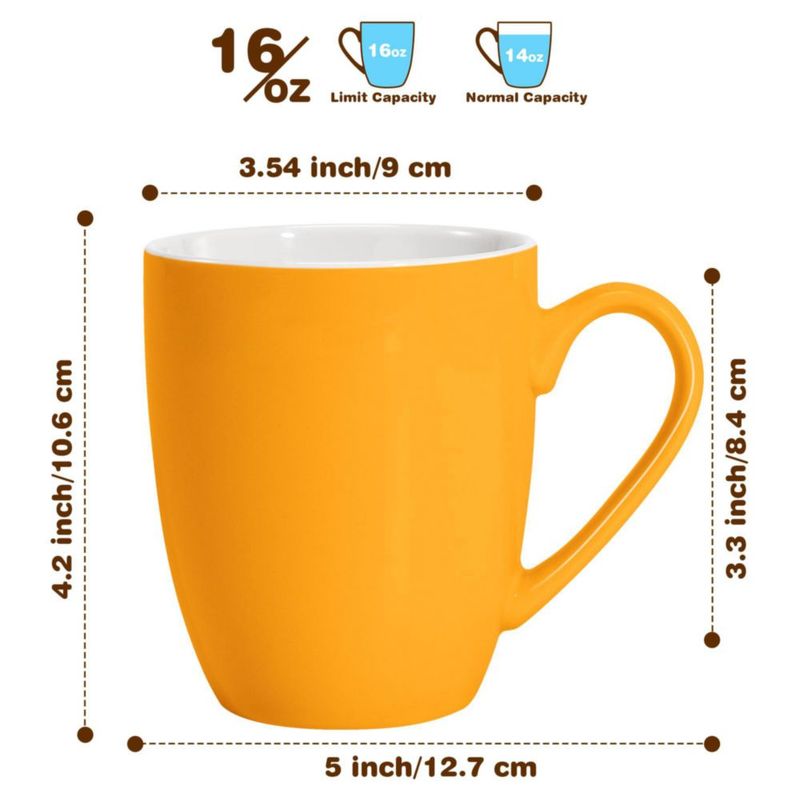 Juego de 4 tazas de café Urbanstrive 475 ml color naranja