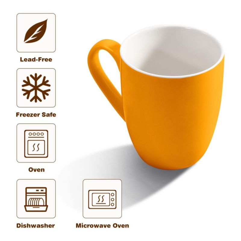 Juego de 4 tazas de café Urbanstrive 475 ml color naranja