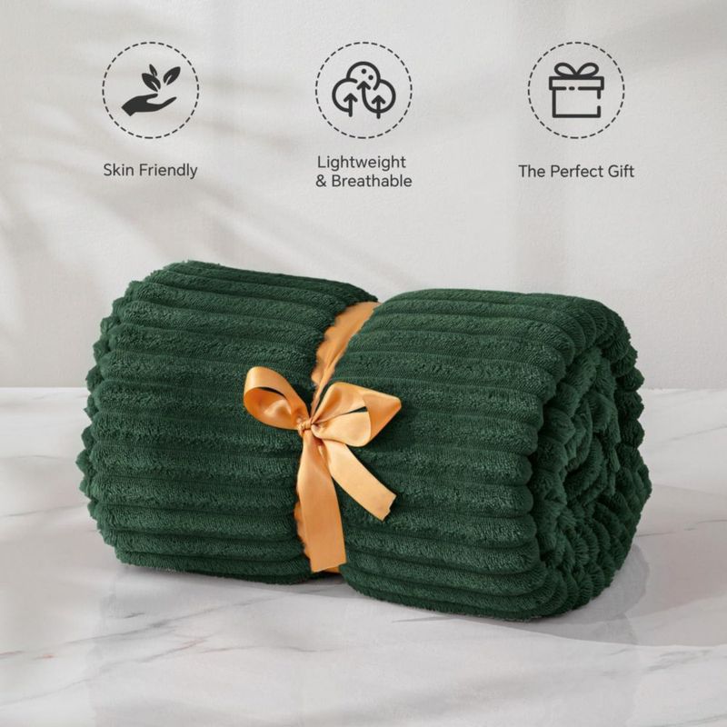 Manta BEDELITE 127 × 152 cm Verde Esmeralda de Forro Polar