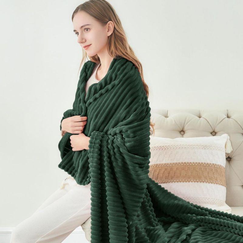 Manta BEDELITE 127 × 152 cm Verde Esmeralda de Forro Polar
