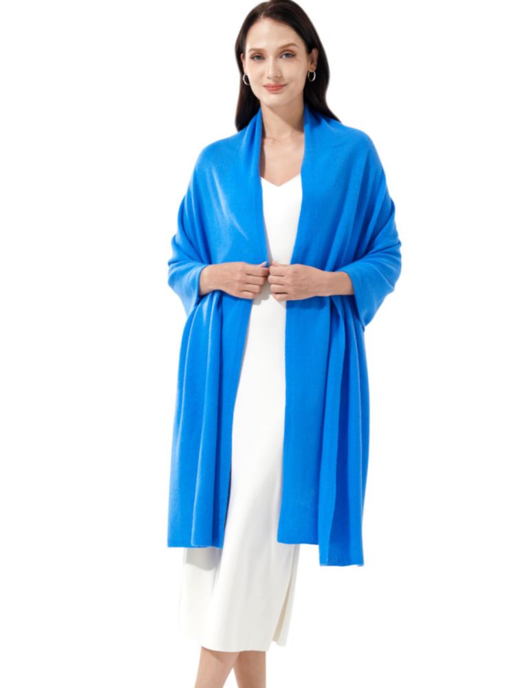 Chal de Cachemira RYYOYY 221 cm × 71 cm Azul Brillante