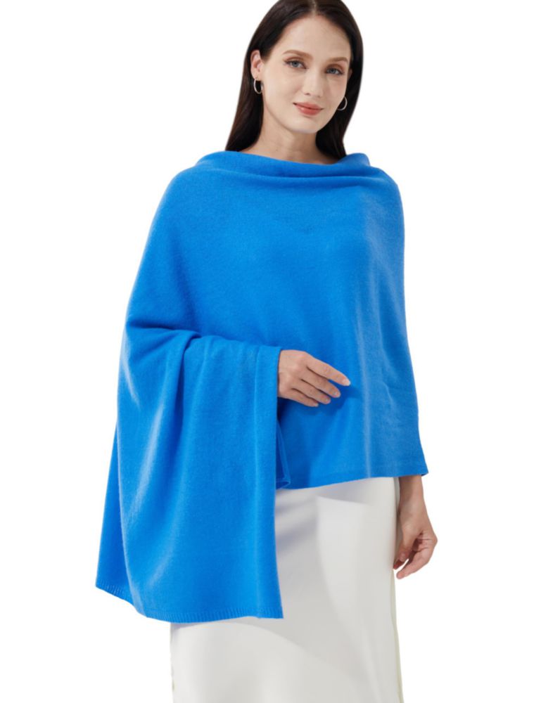 Chal de Cachemira RYYOYY 221 cm × 71 cm Azul Brillante