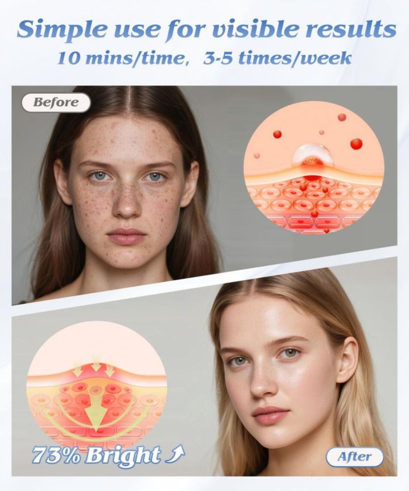 Máscara facial EVFOFO inalámbrica de LED de 7 colores (rosa)