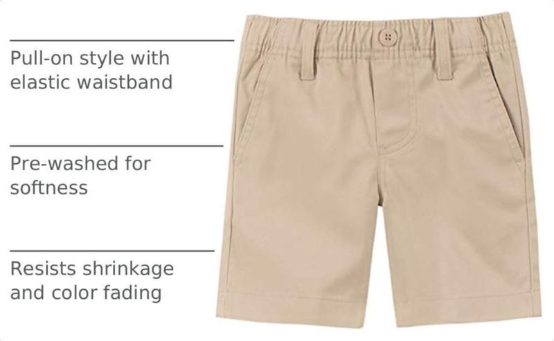 Pantalones cortos IZOD 3T EE. UU. caqui para uniforme escolar (pull‑on)