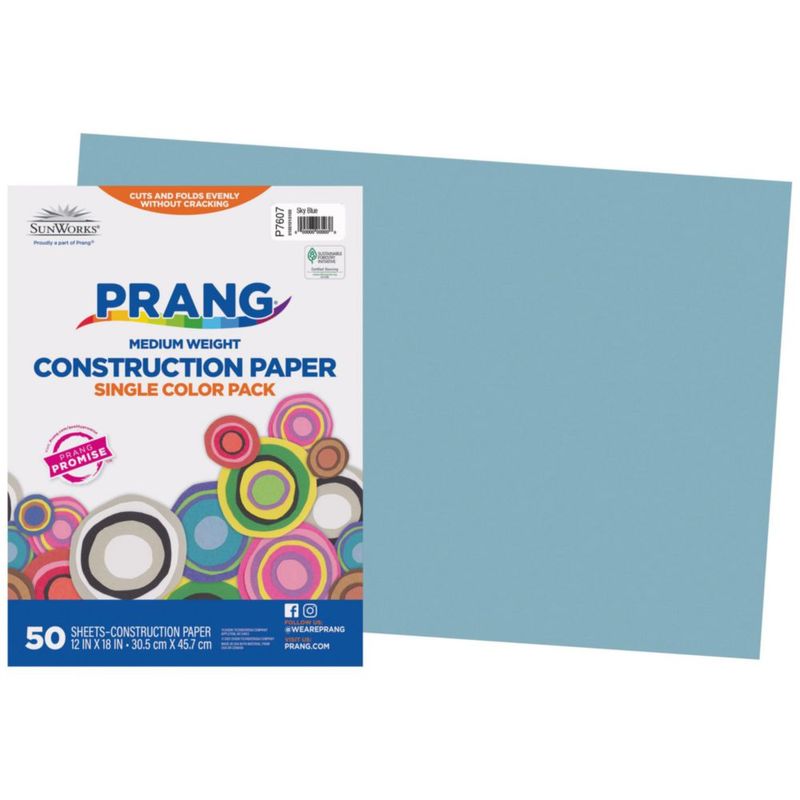 Papel de construcción Prang 30x46 cm Azul cielo 50 hojas