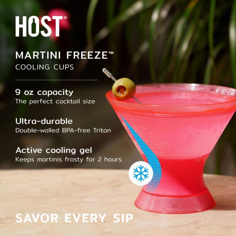 Copa Martini Host 270 ml Rosa con Gel Congelador – Pack de 2