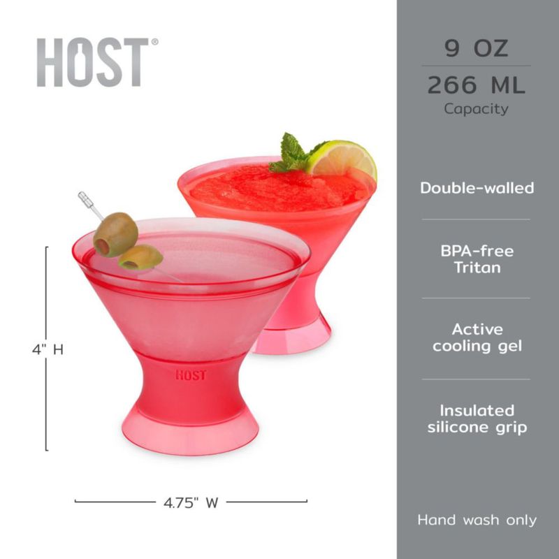Copa Martini Host 270 ml Rosa con Gel Congelador – Pack de 2