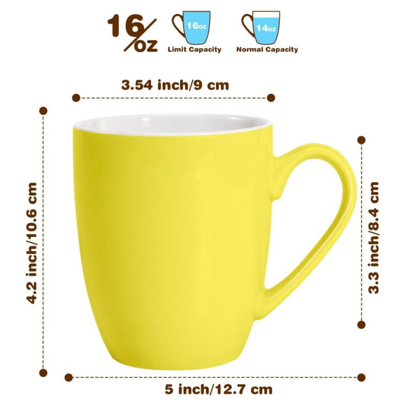 Taza de café Urbanstrive 473 ml amarilla con asa